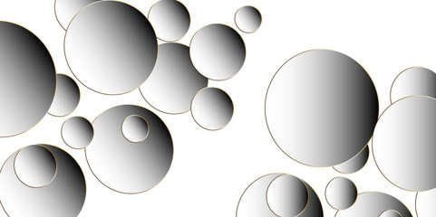 Modern abstract white bubble background with circles. Banner pattern with copy space Abstract blank geometric circle abstract white background with circles cut out drop shadow background.	

