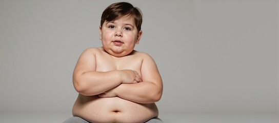 Image description Obese youth young boy