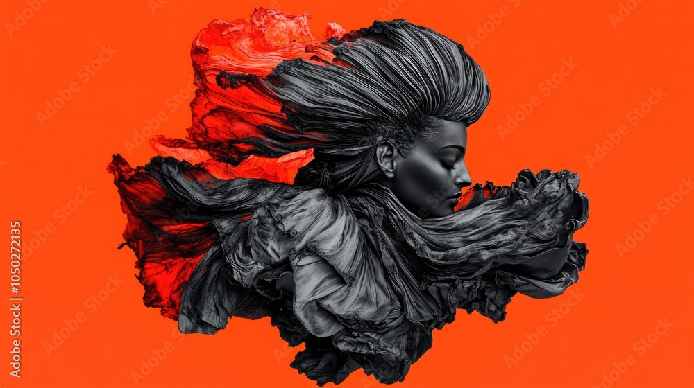 Fototapete fluid, flowing shapes reminiscent of underwater currents, blending softly into a gradient background