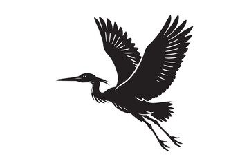 Cattle Egret Silhouette Vector Illustration - Perfect for T-Shirts, Hoodies & Print Decor