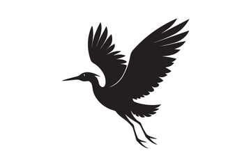 Obraz premium Cattle Egret Silhouette Vector Illustration - Perfect for T-Shirts, Hoodies & Print Decor