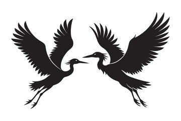 Obraz premium Cattle Egret Silhouette Vector Illustration - Perfect for T-Shirts, Hoodies & Print Decor