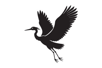 Obraz premium Cattle Egret Silhouette Vector Illustration - Perfect for T-Shirts, Hoodies & Print Decor