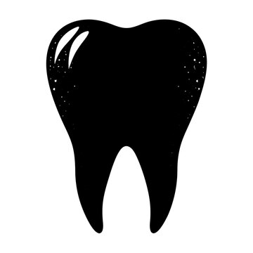 recommend clip art: vector tooth silhouette on white background