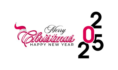 Obraz premium Merry Christmas and Happy New Year background design template. Vector illustration. Christmas tree in modern Colorful illustration in flat.