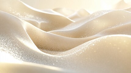 Abstract White Wavy Background with Shimmering Texture