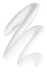 Soft Gray White Pastel Watercolor Brush Stroke on Transparent Background