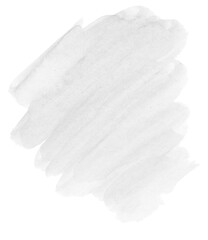 Gray Soft Pastel Watercolor Brush Stroke on Transparent Background
