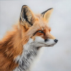 Obraz premium Close-Up Portrait of Red Fox in Profile