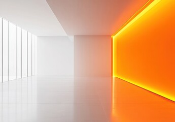 Fototapeta premium Orange Wall Room.