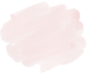 Pink Soft Pastel Watercolor Brush Stroke on Transparent Background