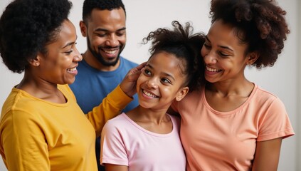 Obraz premium An African American mother tenderly brushes her daughters hair