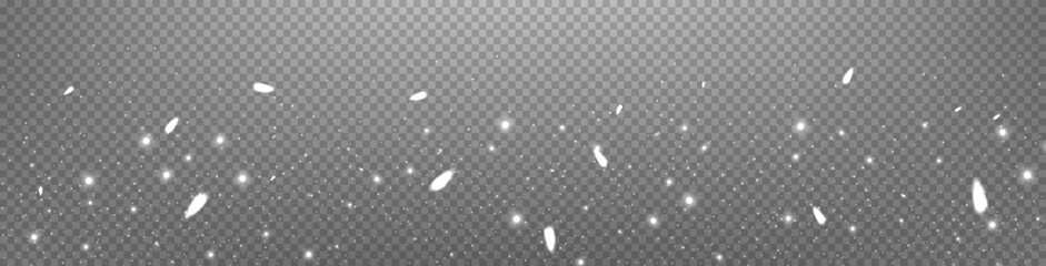 White glittering dots, particles, stars magic sparks. Glow flare light effect. Silver luminous points. Vector particles on transparent background.