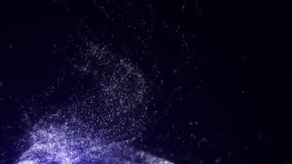 Abstract background with vortex particles. Dynamic wave in space with dust. Futuristic whirlwind with points after explosion. 3D cloud data. Wormhole with flow dots. 3D rendering.