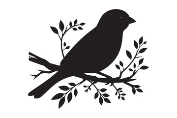 Scarlet Tanager silhouette bundle , Scarlet Tanager silhouette vector illustration