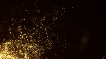 Abstract background with vortex particles. Dynamic wave in space with dust. Futuristic whirlwind with points after explosion. 3D cloud data. Wormhole with flow dots. 3D rendering.