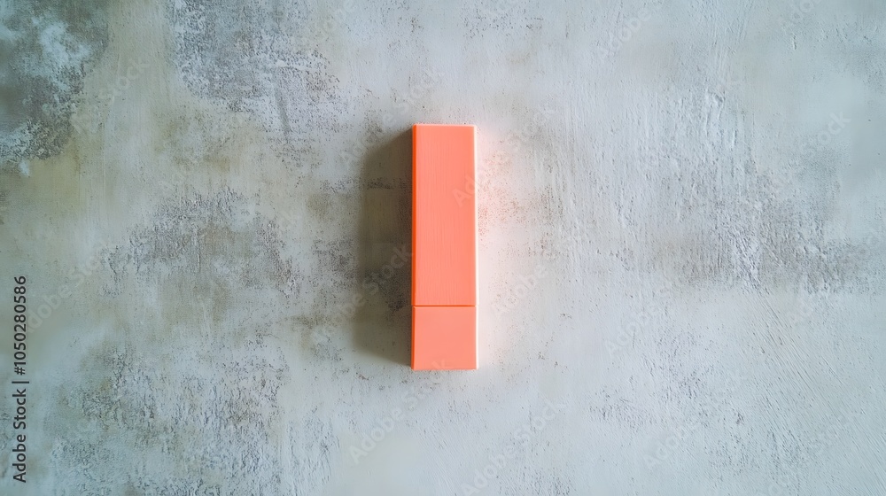 Poster a top-down shot of a single highlighter next to an eraser, positioned symmetrically on a modern tabl