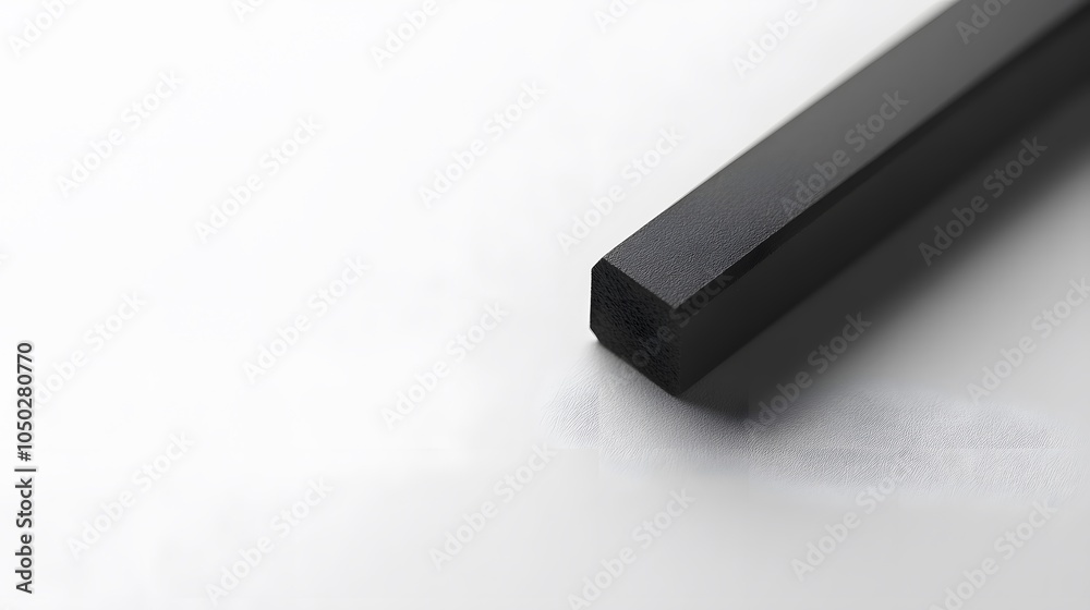 Poster A close-up of a black marker and an eraser, perfectly aligned on a smooth surface, minimal style, plain background, 4K resolution