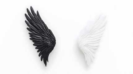 Yin-Yang of Good and Evil Angel and Demon Duality - Captivating Representation of Moral Conflict with Wings and Horns