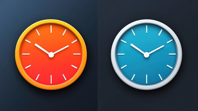 Simple and elegant clock design featuring a minimalist face with clear hour and minute markings. This icon showcases a sleek, contemporary style that fits well in both modern and traditional settings,