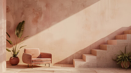 terra cotta accent armchair in spacious room