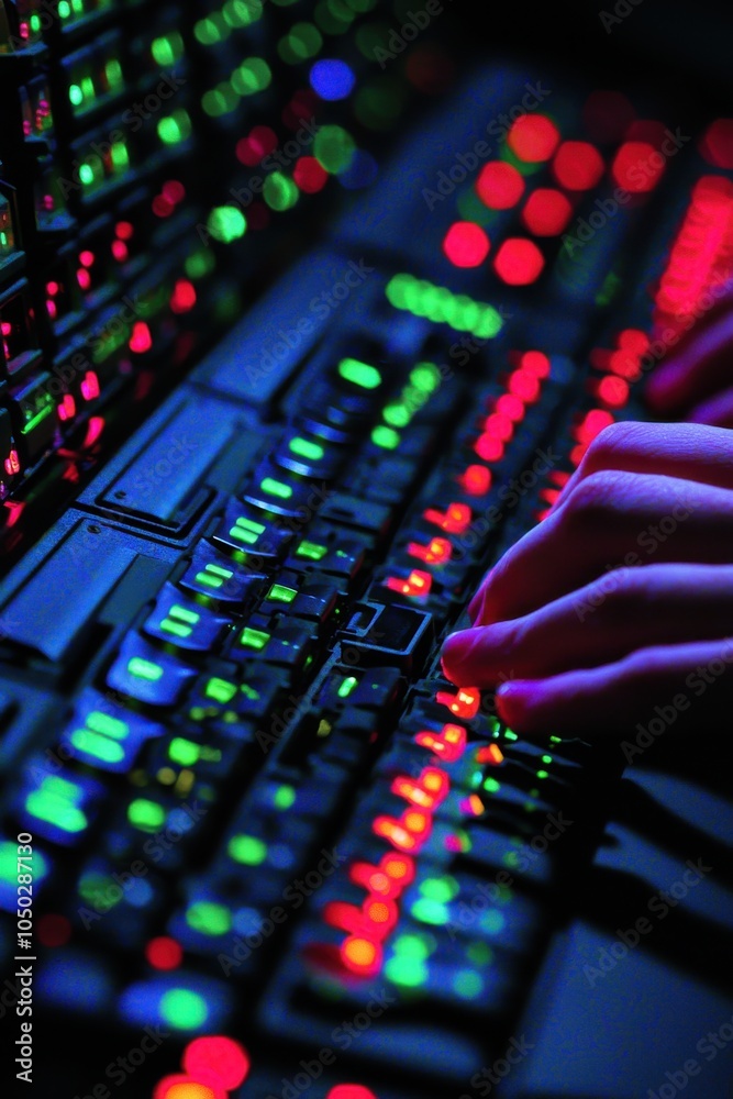 Poster hands on keyboard configuring network settings