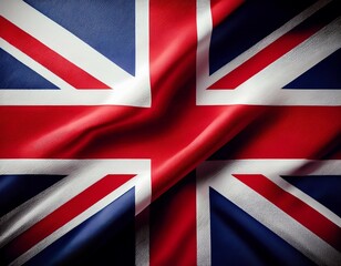united kingdom of great britain union jack flag waving in the wind closeup in 4k of realistic british flag with highly detailed fabric texture