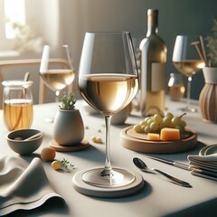 Sophisticated Dining Experience with White Wine
