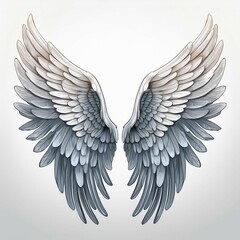 Fototapeta premium realistic angel wings isolated on white background