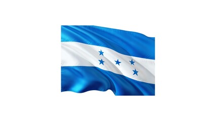 Republic of Honduras national flag isolated on white background. Honduras is a country in Central America.