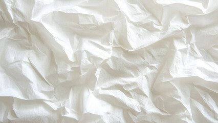 Obraz premium Crinkled White Tissue Paper – Crinkled white tissue paper with a delicate