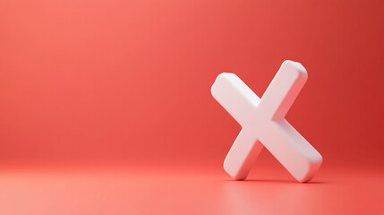 Obraz premium 3D checkmark and cross hovering in clean space, symbolizing decision outcomes,