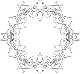 Vector sketch illustration silhouette vintage classic mandala ornament decoration design