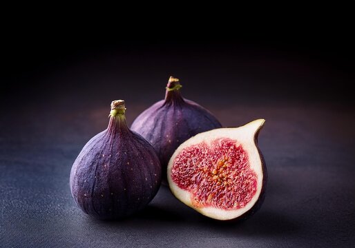 fresh figs on dark background aestetic