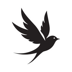 Obraz premium Flying Bird silhouette in Vector illustration. isolated bird flying. tattoo design. 