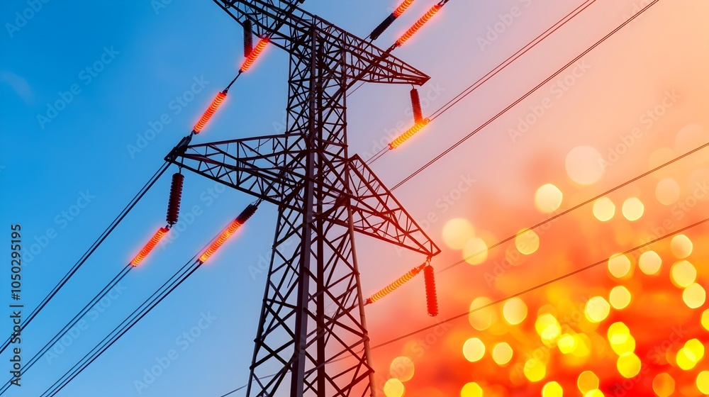 Poster a digital visualization of an electric power grid system