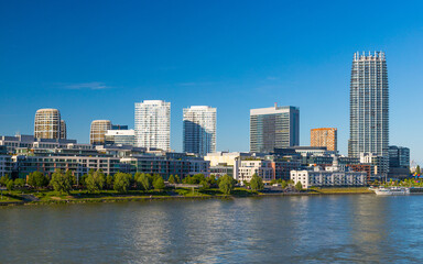 Naklejka premium Cityscape of the modern Bratislava, Slovakia.
