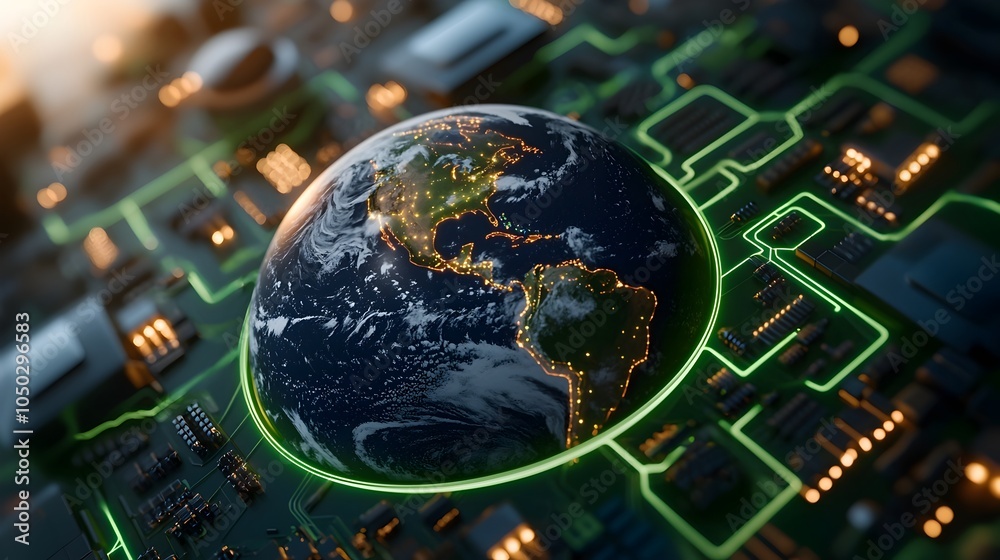 Aufkleber renewable energy network powering a sustainable future an abstract digital depicting the interconnec