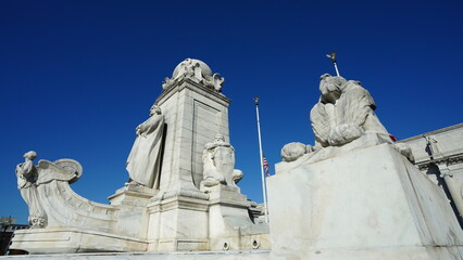 Obraz premium The Washington DC city view with the old architectures in autumn 