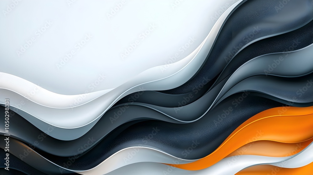 Aufkleber chaotic and gritty abstract background with blending waves of vibrant orange gray and black colors m