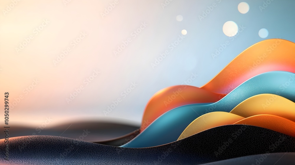 Aufkleber vibrant abstract design featuring glowing rainbow shapes seamlessly blending on a grainy noisy gradi