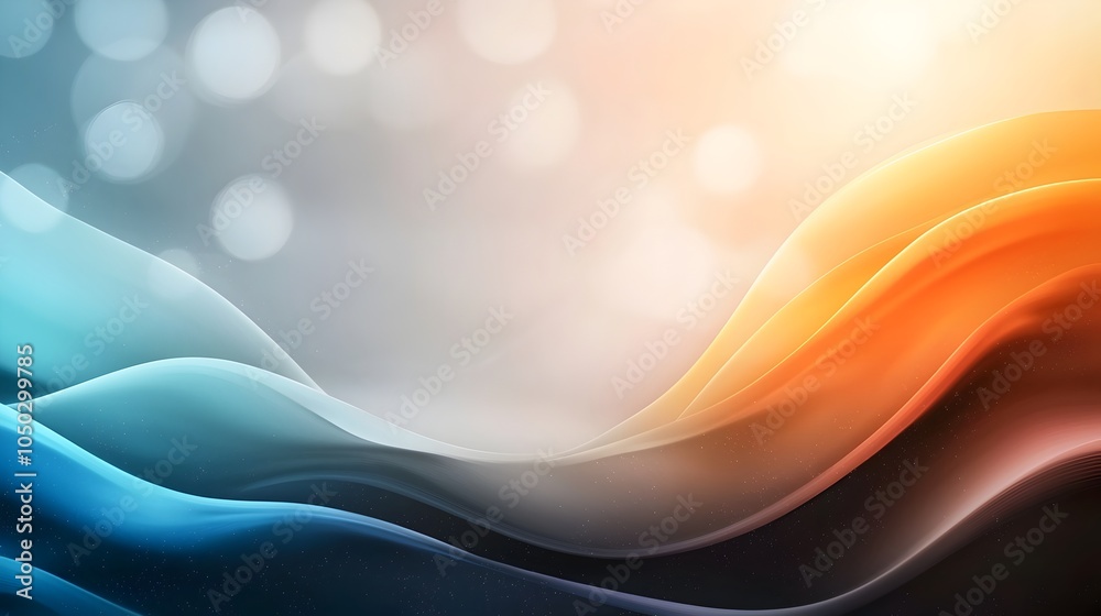 Poster Captivating abstract design featuring glowing rainbow colored shapes blended seamlessly against a noisy textured gradient background in bold