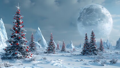 Beautiful Christmas scenery. Generative AI.