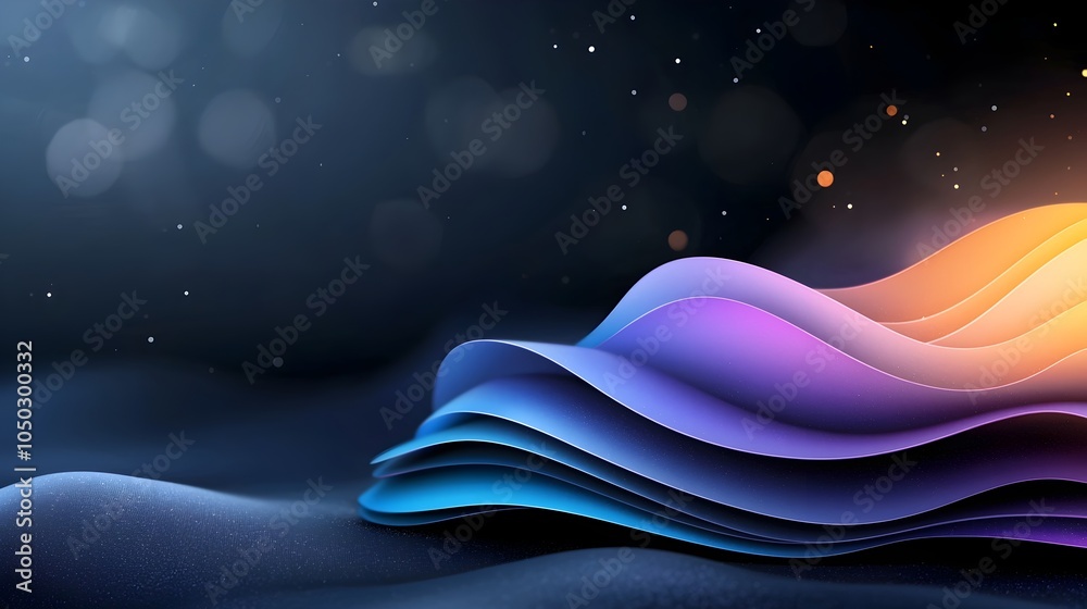 Aufkleber Moody and atmospheric abstract background with deep purple and blue hues layered with subtle noise textures and gradient shapes for striking header designs digital art and creative visual projects