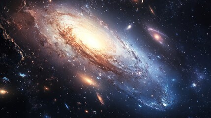 A Stunning Cosmic Tapestry: A Spiral Galaxy in All its Glory