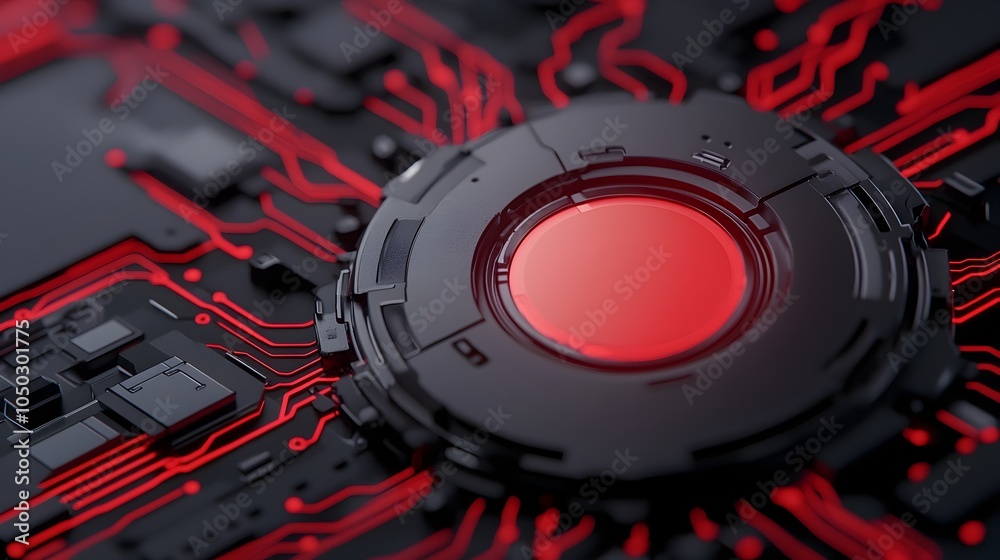 Leinwandbilder Advanced tech lock symbol displayed in a futuristic digital interface highlighting the secure features and data protection elements of a complex technology network or cybersecurity system