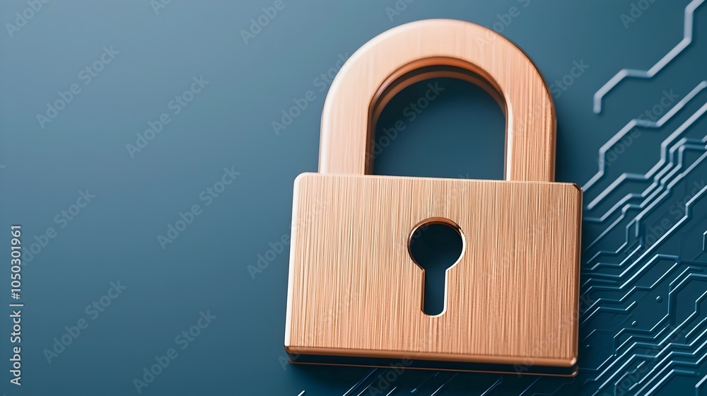 Leinwandbilder Digital lock symbol in a sleek holographic interface emphasizing secure network technology with advanced tech protocols and robust cyber protection for data and information