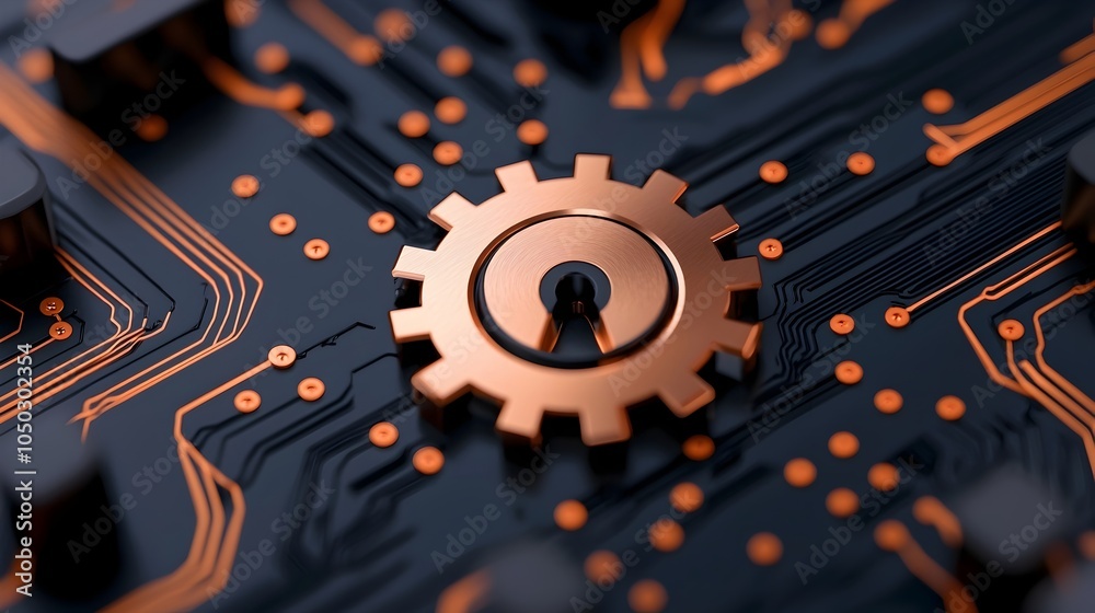 Poster Close up of a secure digital lock in a high tech interface highlighting advanced cybersecurity protocols and encrypted communication across digital systems