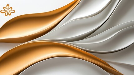 Fototapeta premium Abstract Gold And White Curves