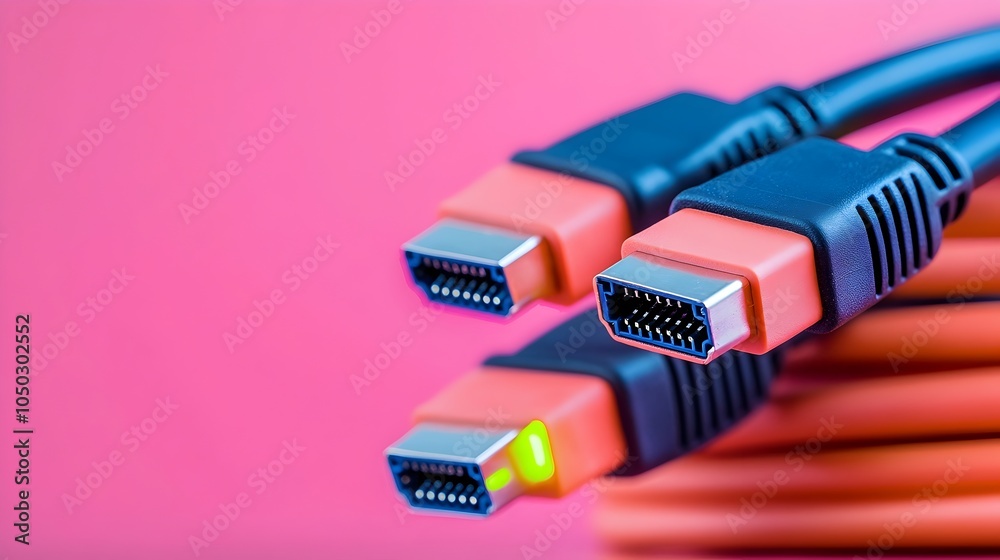 Poster Closeup of Glowing and Colorful Ethernet Cables Showcasing Detailed Network Connections and Illumination in a Modern Tech Setup